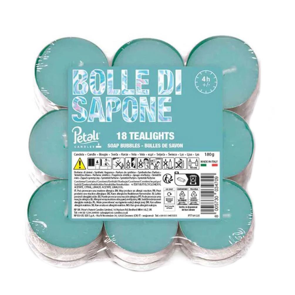 Petali Soap Bubbles Tealights (Pack of 18) £2.09